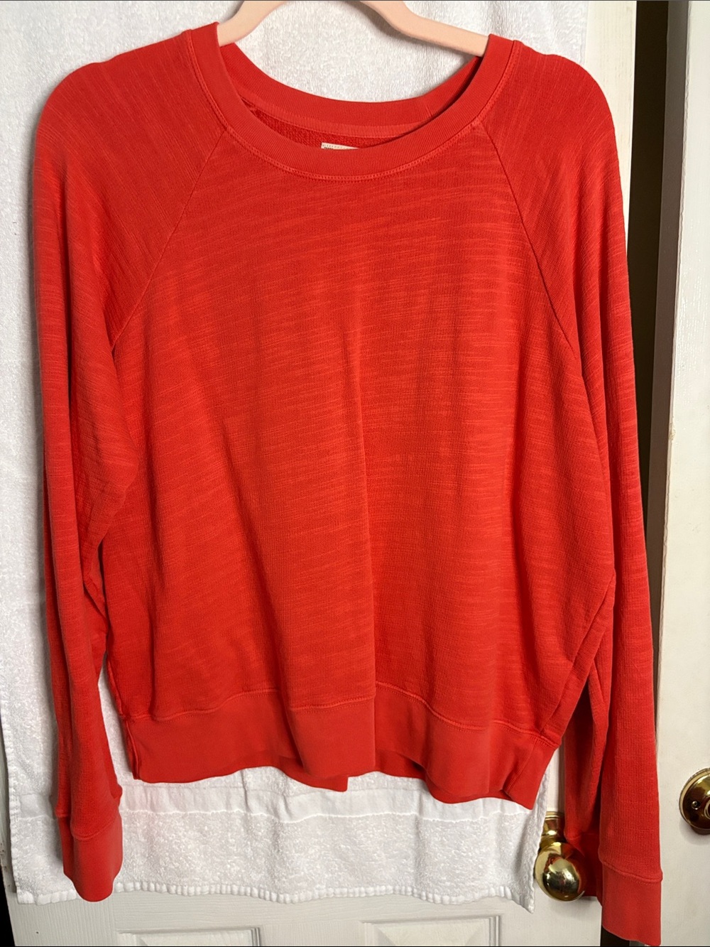 J. Crew Vintage Fleece Red Lightweight Crewneck Sweatshirt